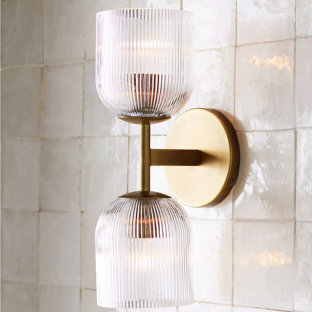 Pottery Barn Tumbled Brass Cooper Double
Sconce